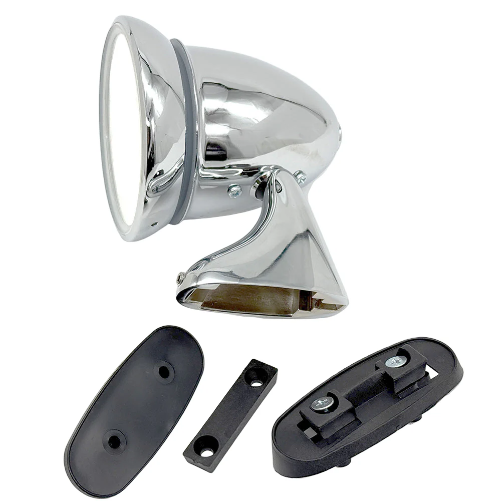 Chrome Bullet Door Mirrors Handed - Image 3