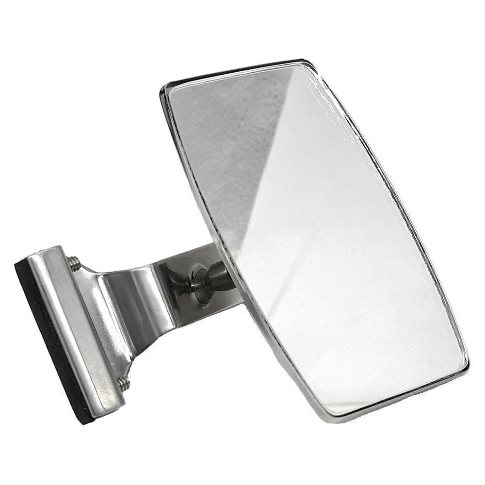 Chrome Clip-On Rectangular Mirror 115mm