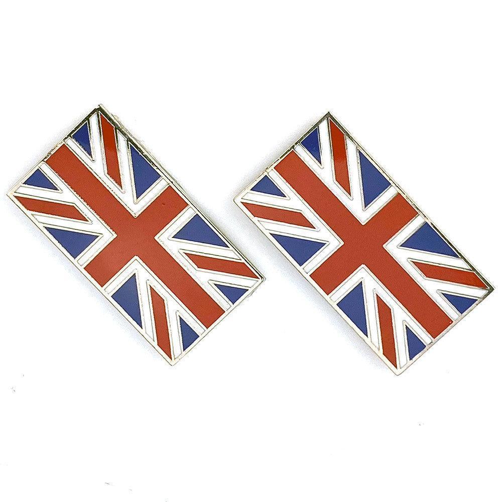 Chrome and Enamel Union Jack Badges