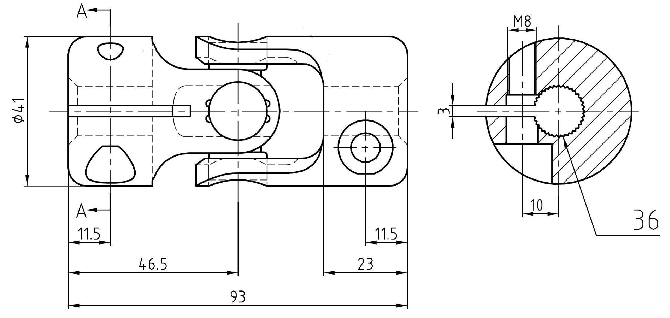 Chrome Steel Cylindrical Universal Joint - Image 2