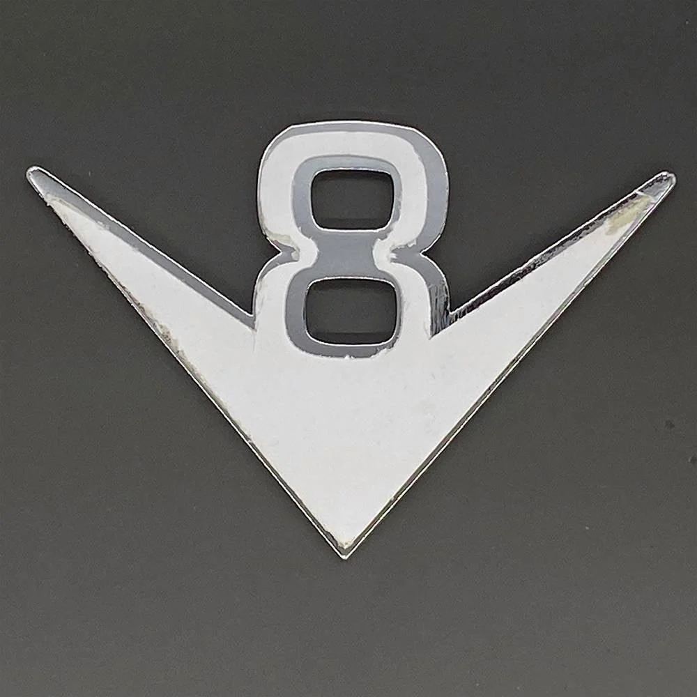 Chrome V8 Script Badge Self-Adhesive - Image 2