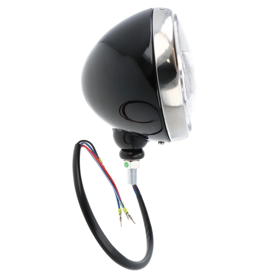 Classic 7" Headlamp Black with Stainless Rim - Image 4