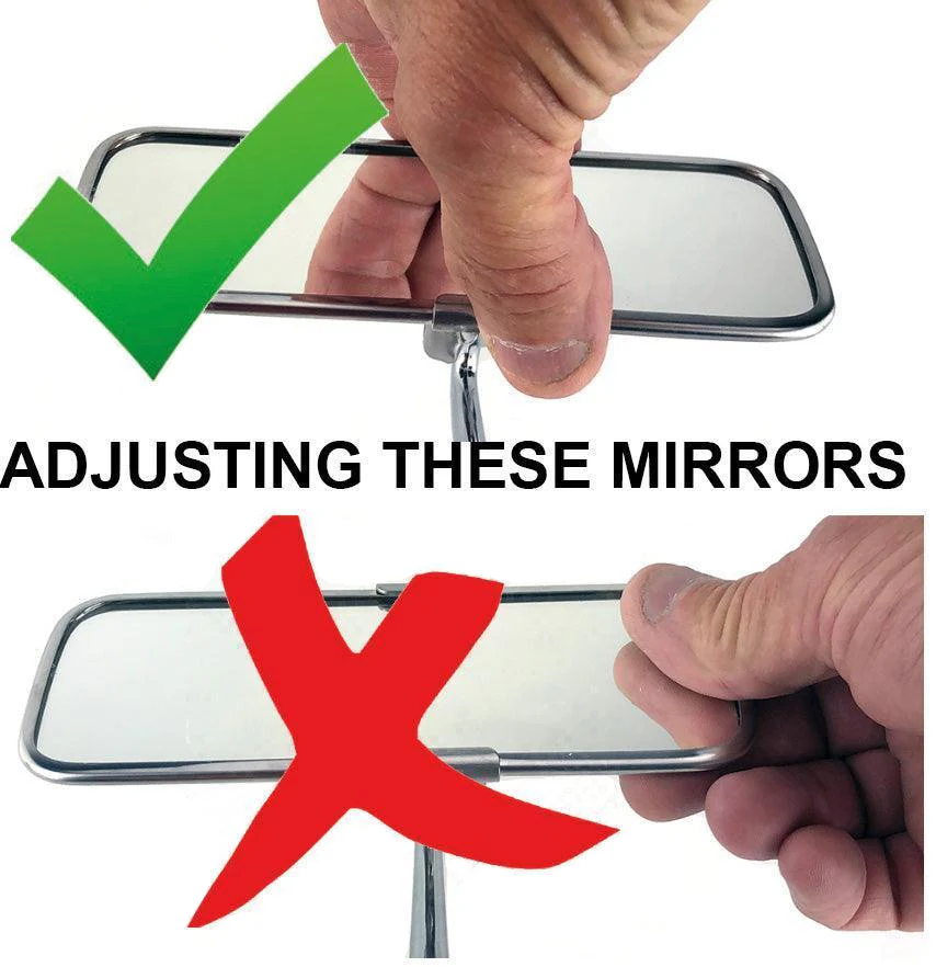 Classic Stainless Adjustable Height Interior Mirror - Image 5