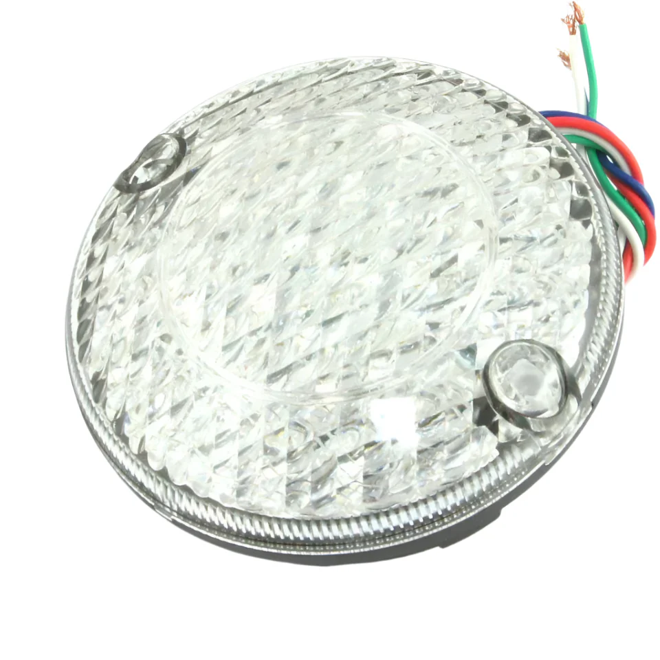 Clear Lens LED Stop Tail And Indicator 95mm Dome PAIR