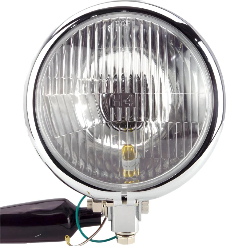 Complete Headlamp Chrome 5" Pillar Mount