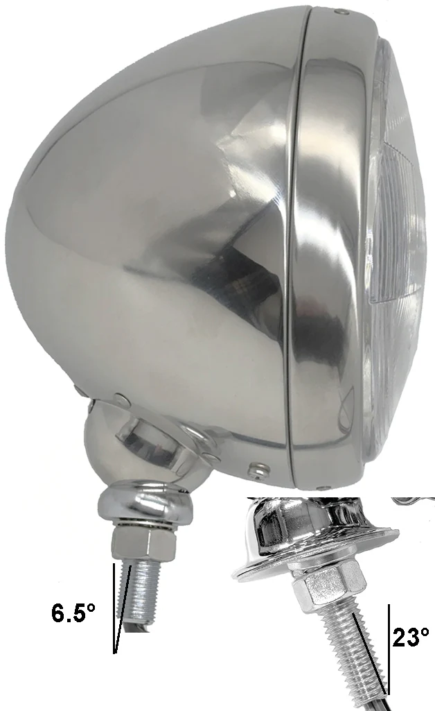 Complete Headlamp Polished Stainless Steel 7" - Image 3