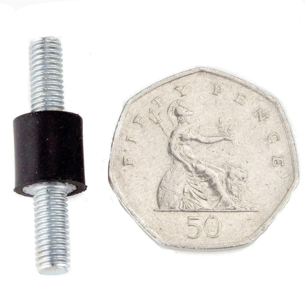 Cotton Reel Rubber Mount 10mm x 10mm. 12mm long M5 studs - Image 3