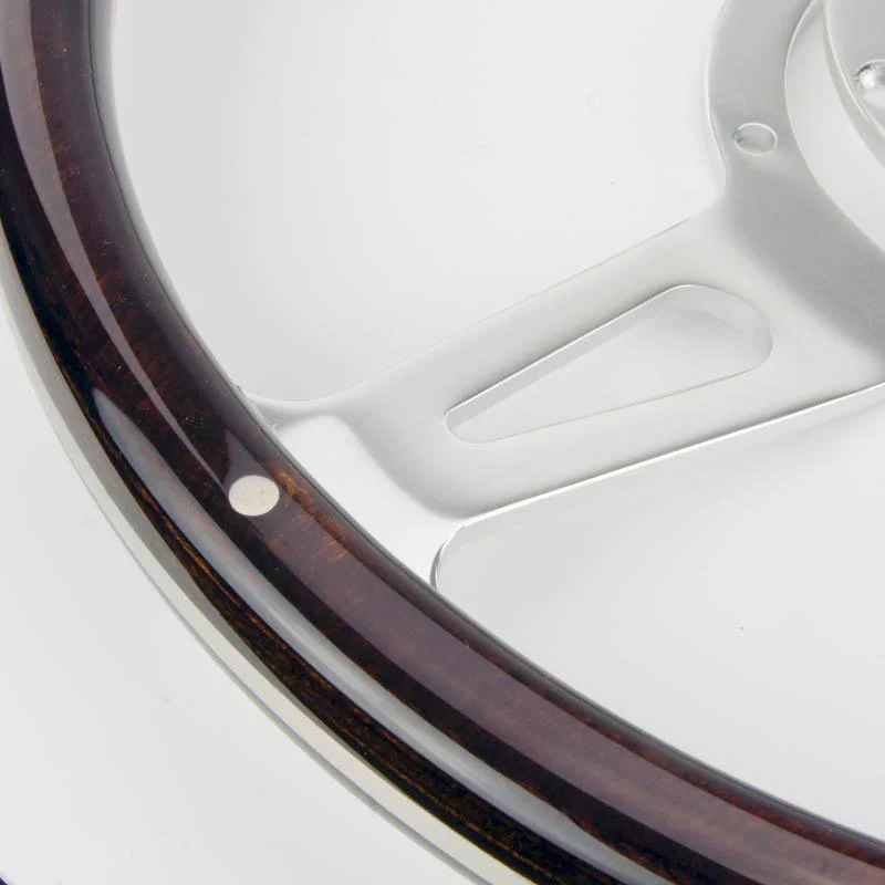 Dark Wood Rim Steering Wheel. 4 Diameters - Image 5