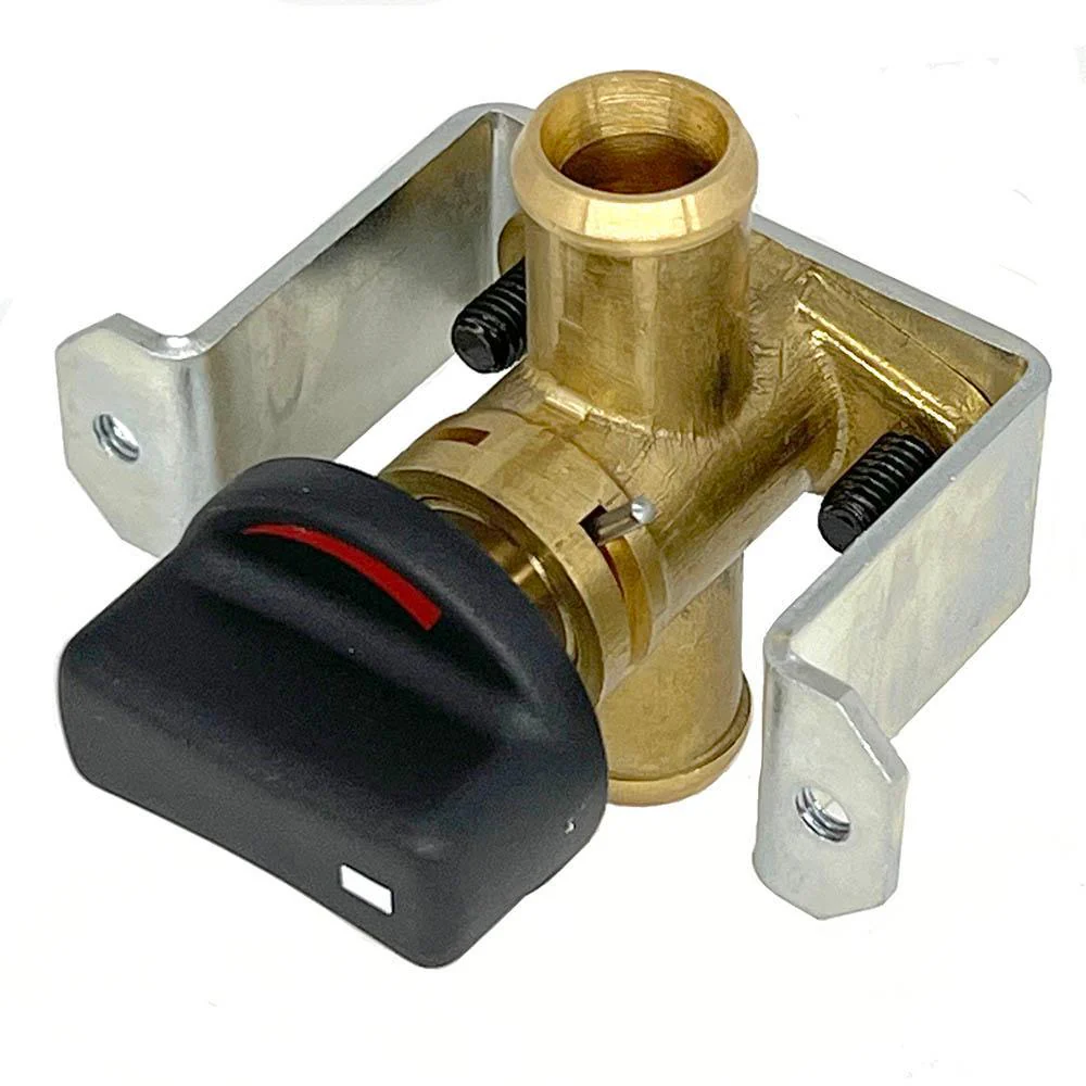 Dash or Panel Mounted 15mm (5/8") Brass Heater Valve with Mounting Bracket - Image 4