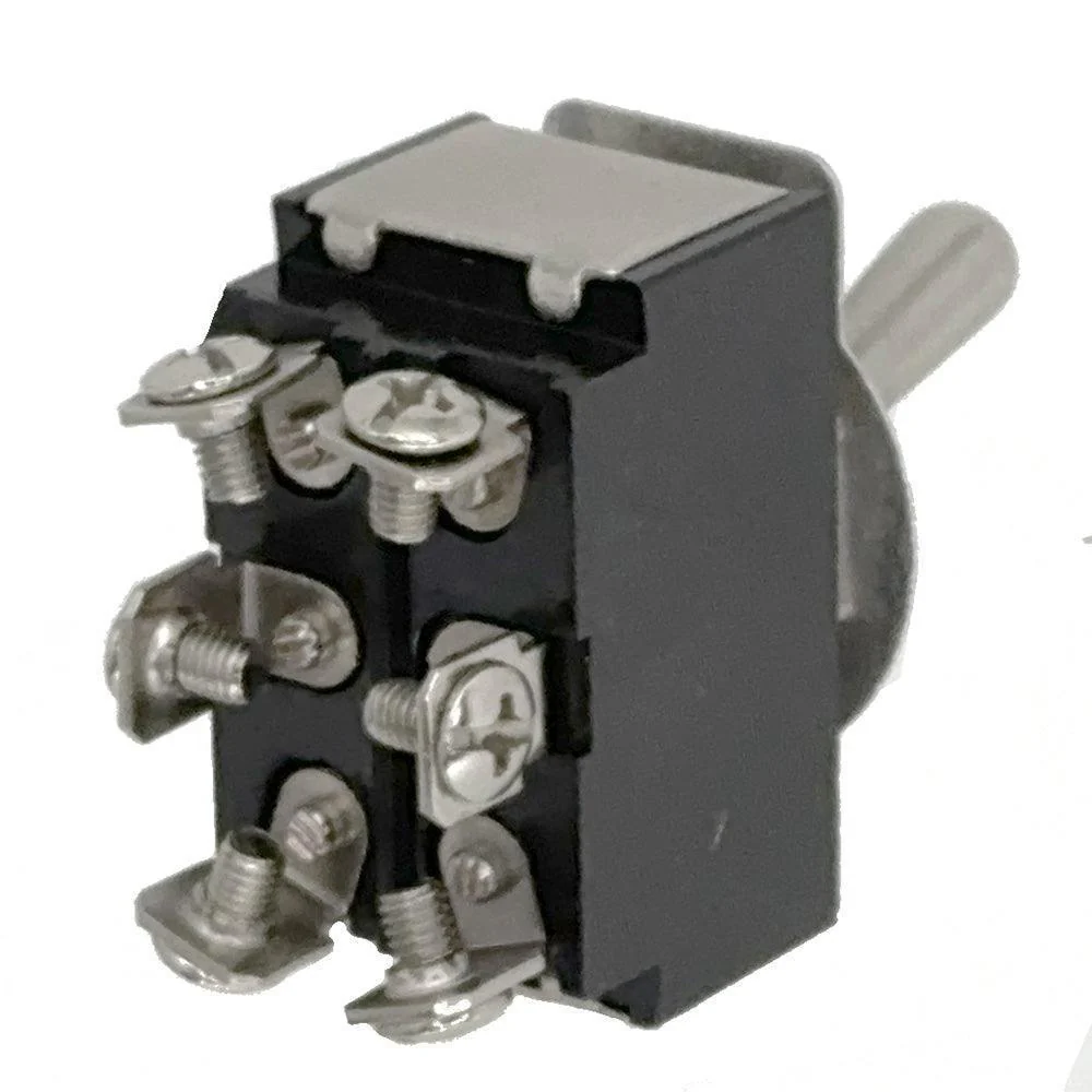 Double Pole On-Off-On Chrome Toggle Switch - Image 2