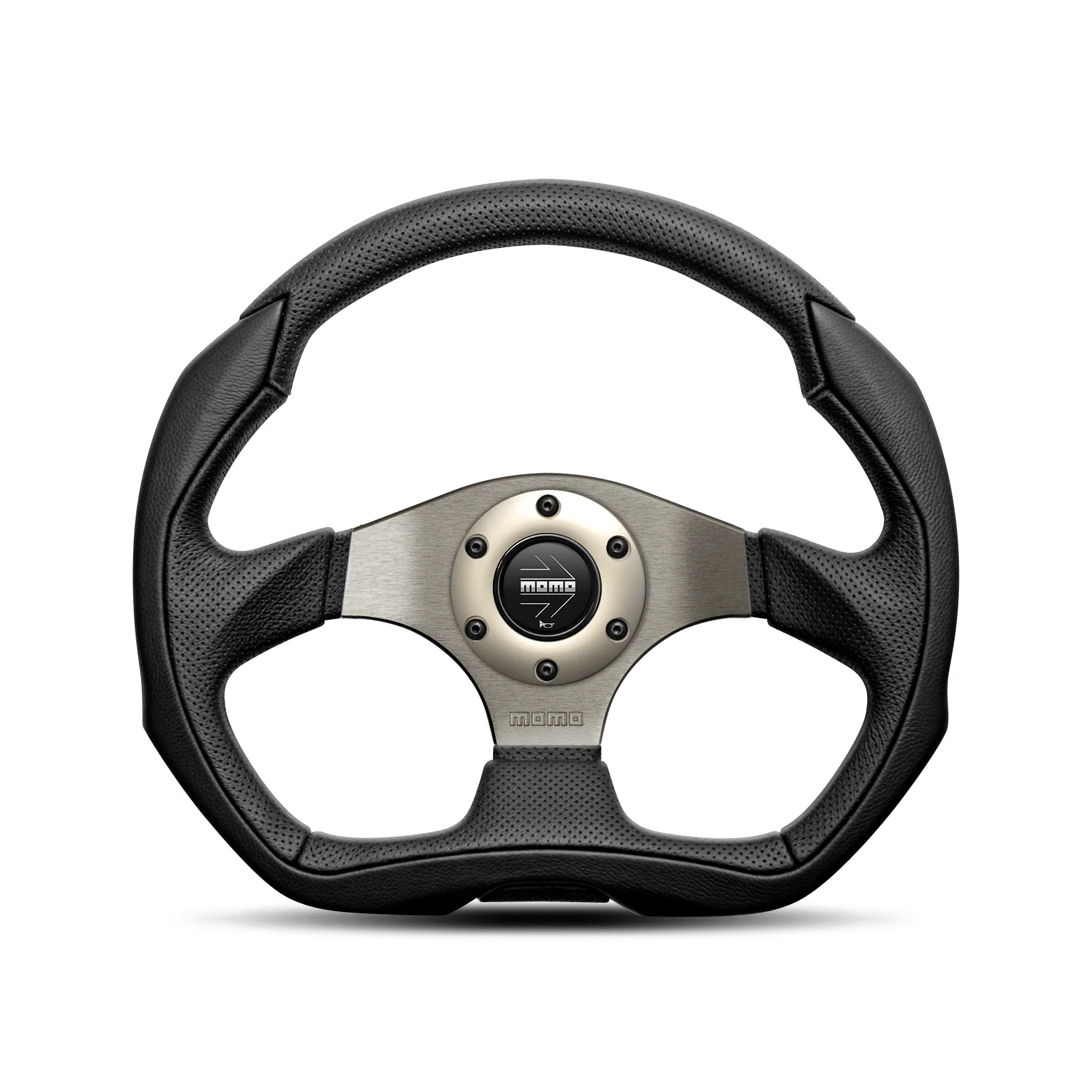 MOMO Eagle Racing Steering Wheel - 350mm - Black Leather - Anthracite Centre
