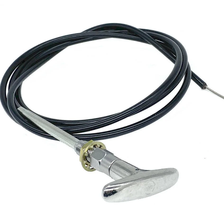 Flexible Choke / Bonnet Release Cable - Chrome T-shape Handle.