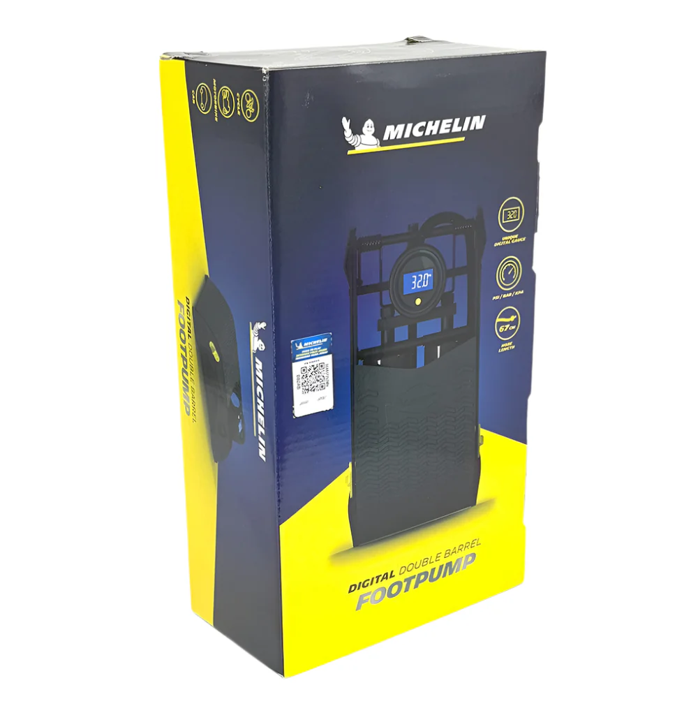 Michelin twin barrel foot pump with digital pressure gauge - Image 5