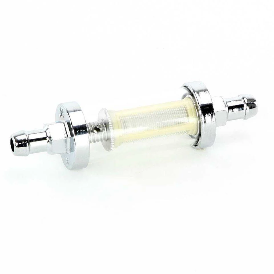 Fuel Filter Glass & Chrome With 10mm Hose Tails - Image 2
