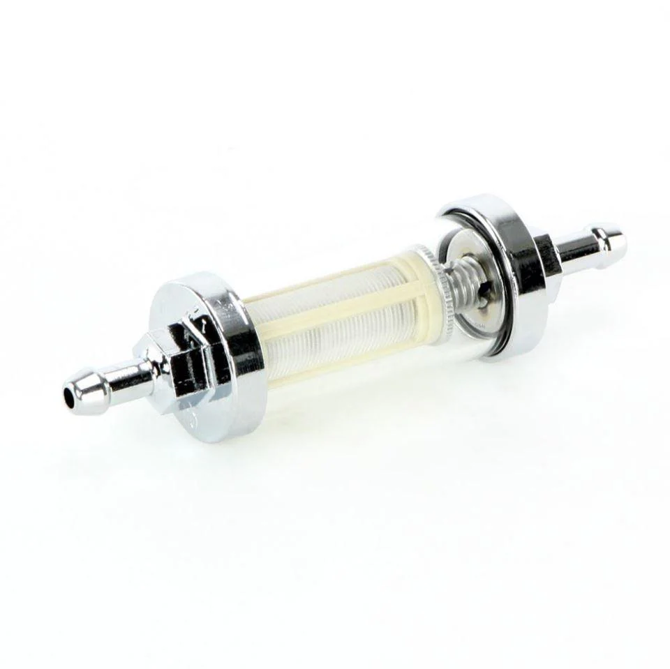 Fuel Filter Glass & Chrome With 6mm Hose Tails - Image 3