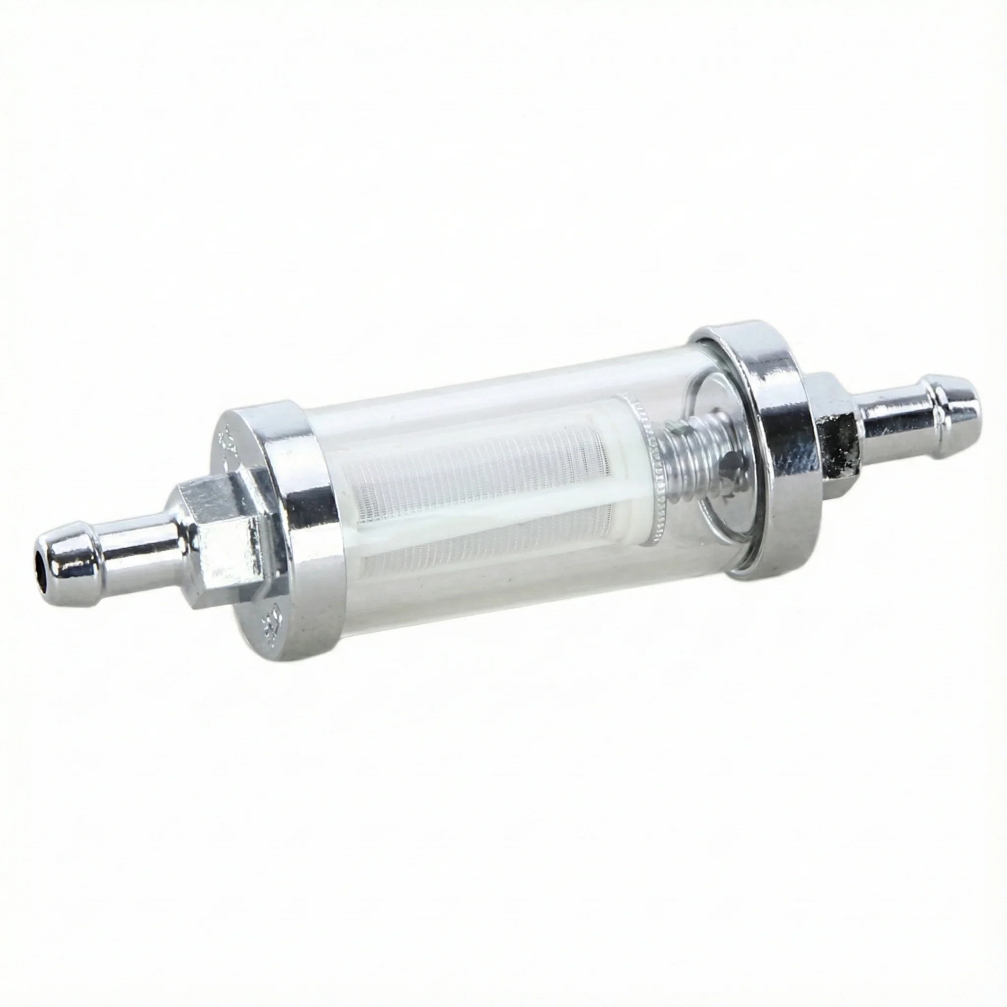 Fuel Filter Glass & Chrome With 8mm Hose Tails - Image 2