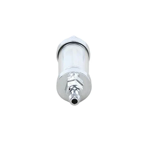 Fuel Filter Glass & Chrome With 8mm Hose Tails - Image 3