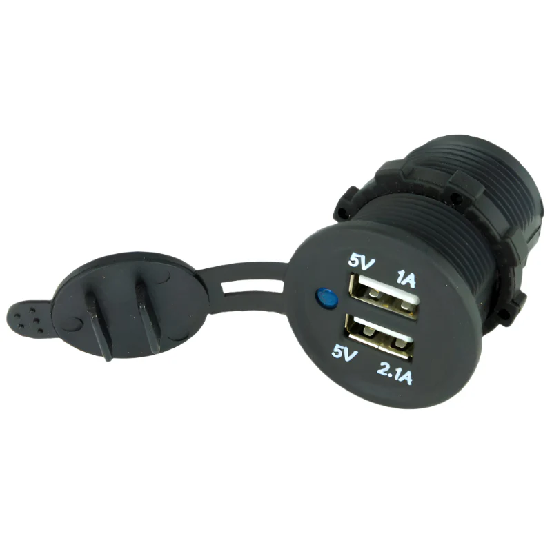 High Power 5v Twin USB Charger Socket Black - Image 3