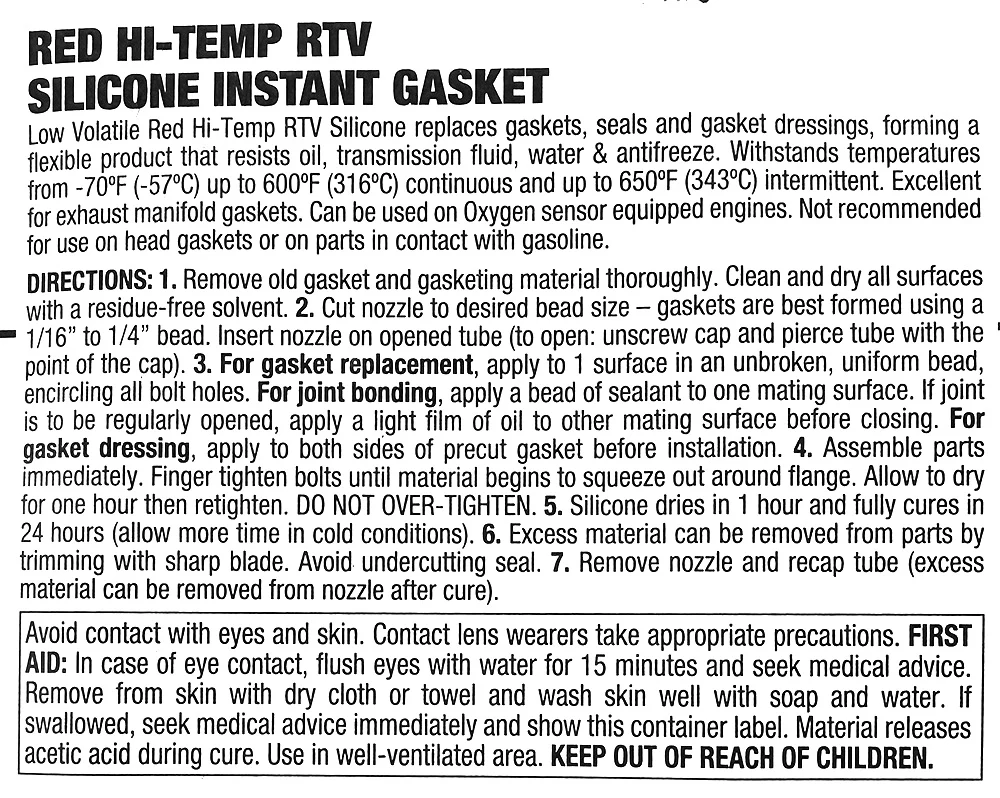 RTV Silicone Gasket Sealant 85gm Tube - Image 3