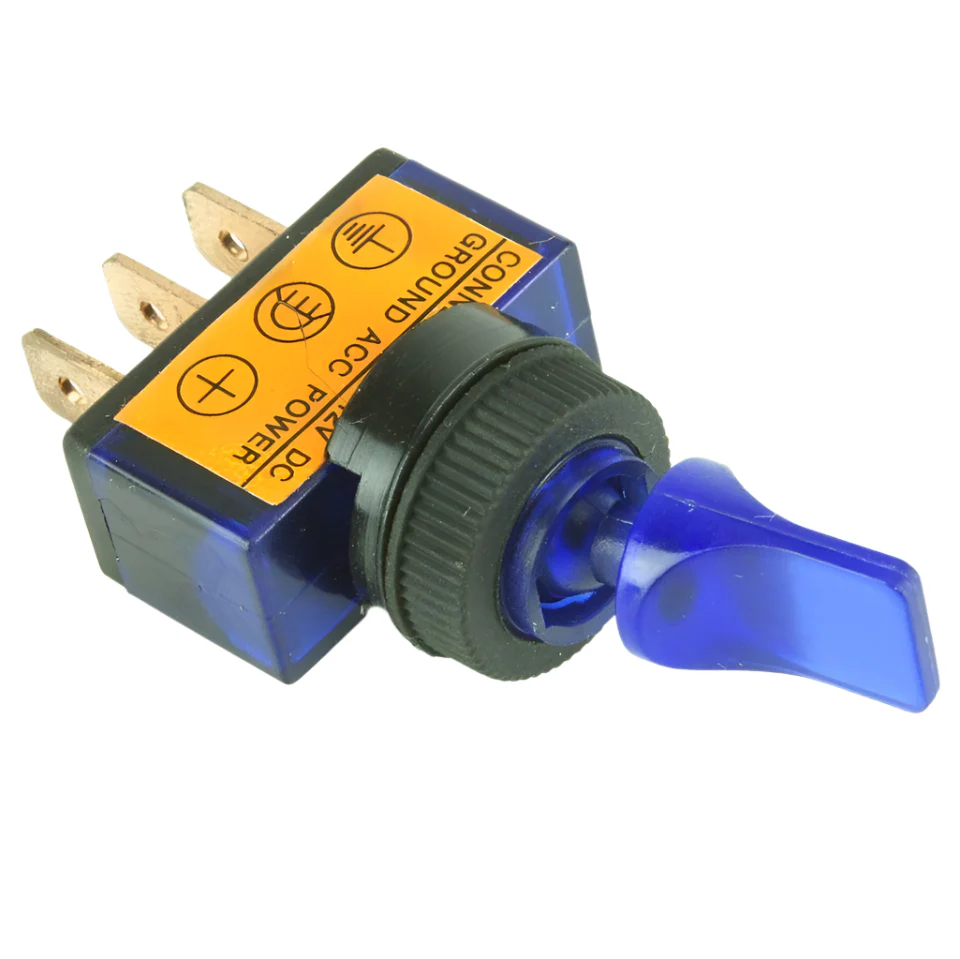 Illuminated Blue Paddle Toggle Switch On/Off