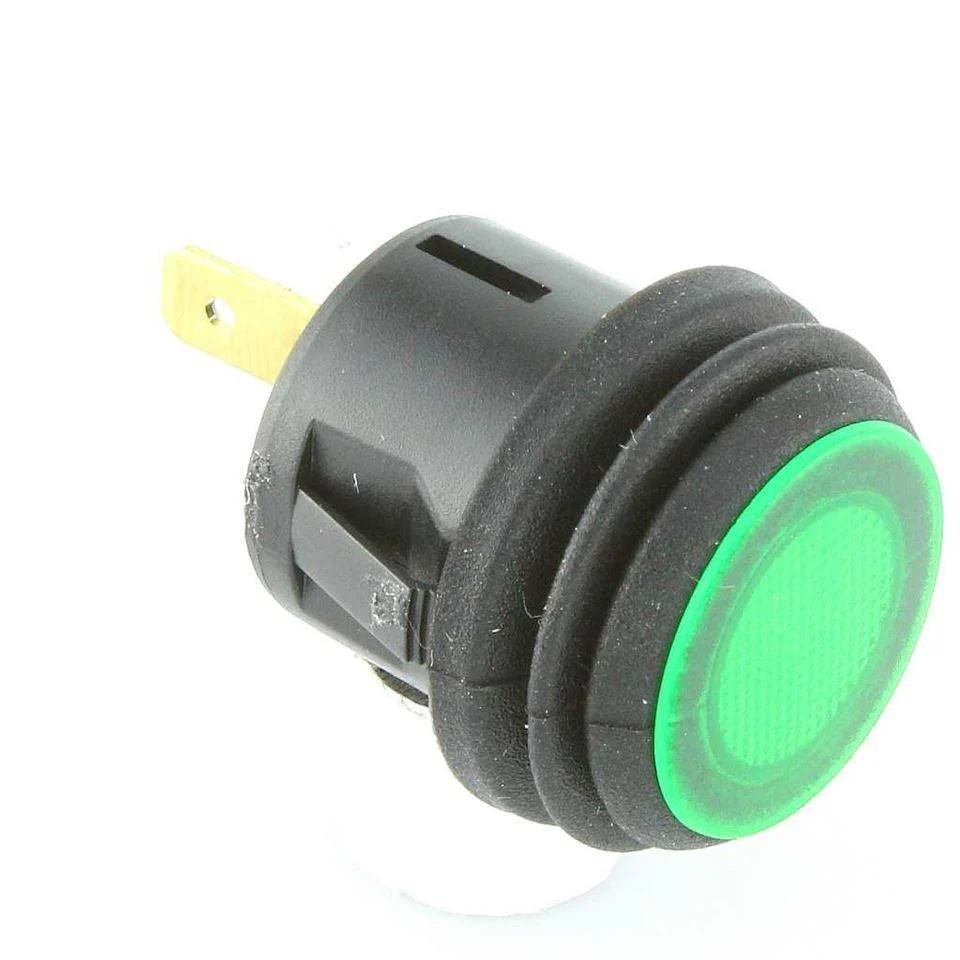 Illuminated Latching Push Button Switch Green - Image 3