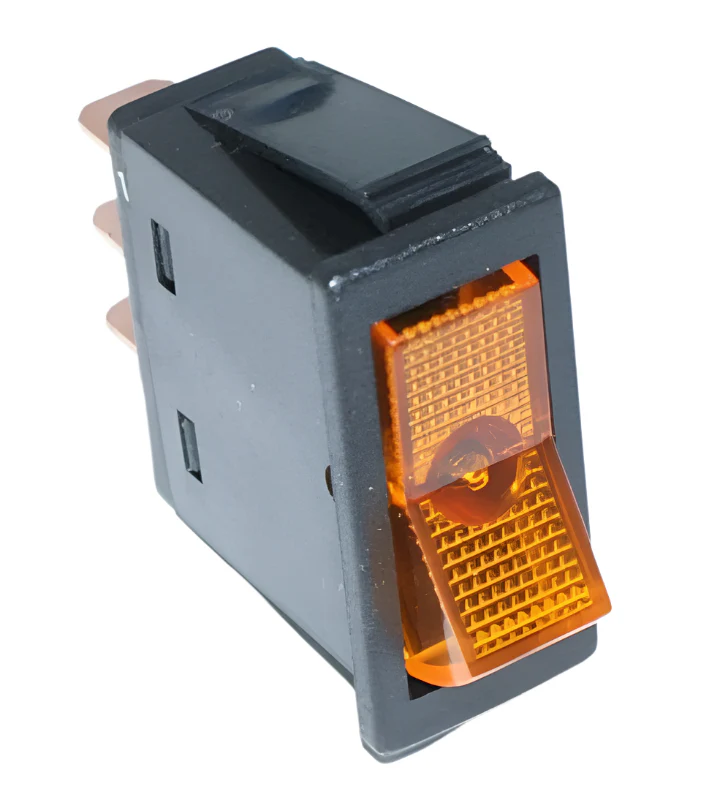 Illuminated Rectangular Rocker Switch Amber