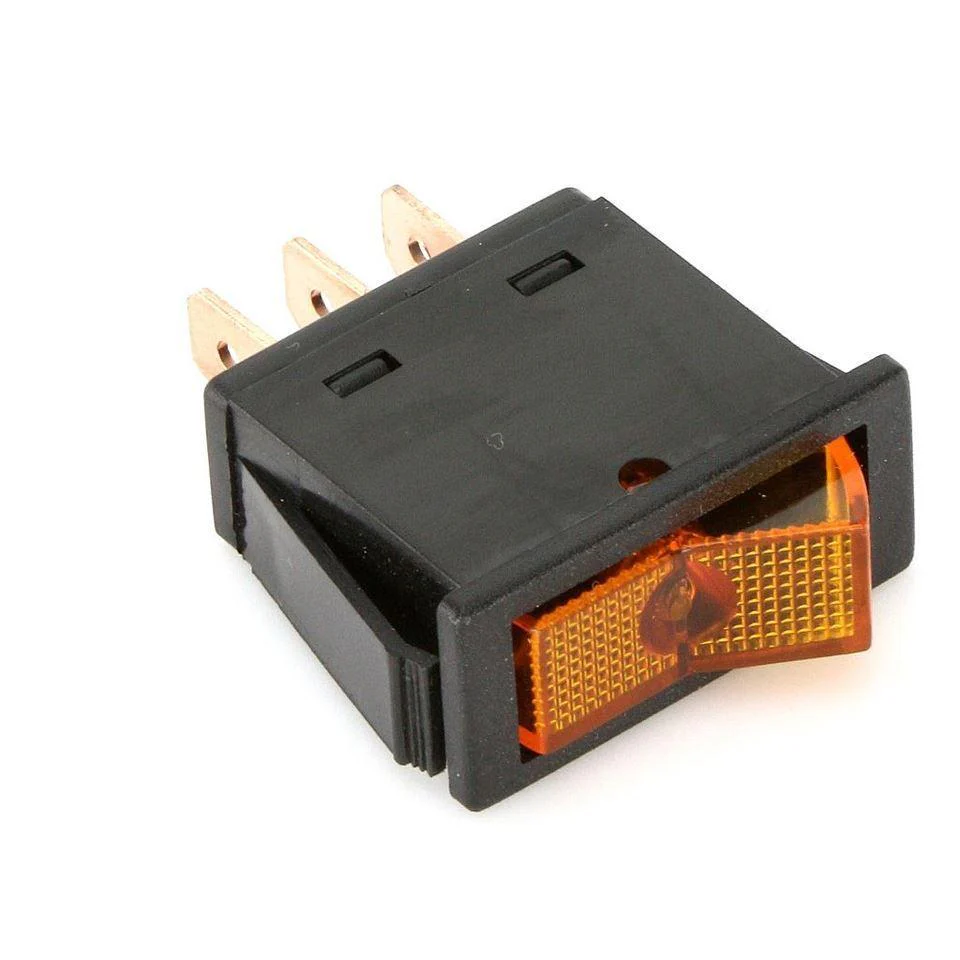 Illuminated Rectangular Rocker Switch Amber - Image 2