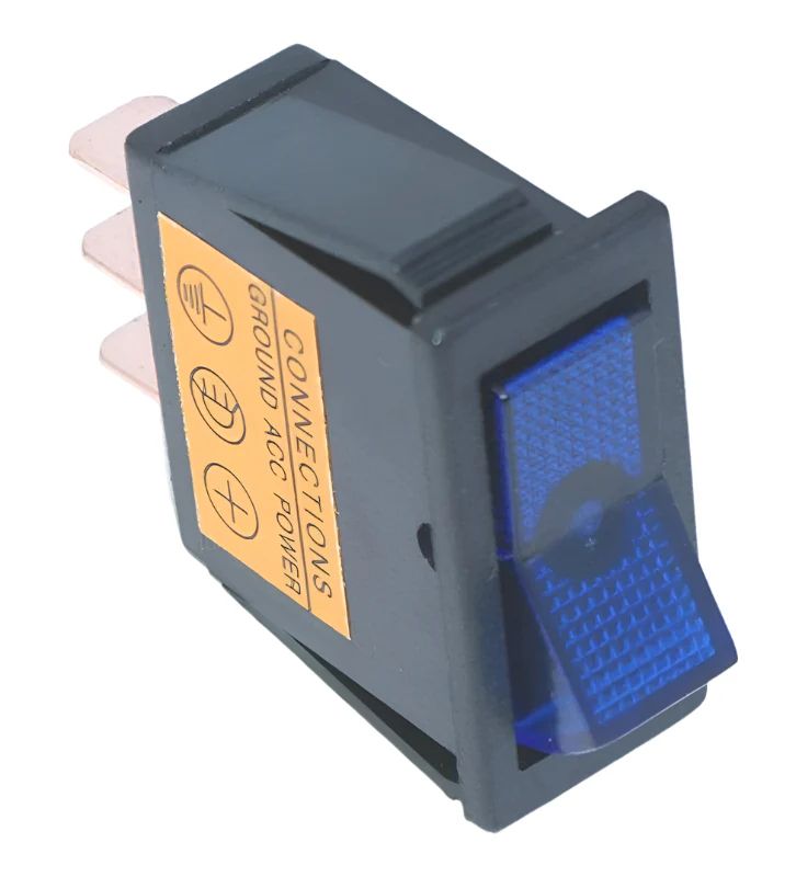 Illuminated Rectangular Rocker Switch Blue