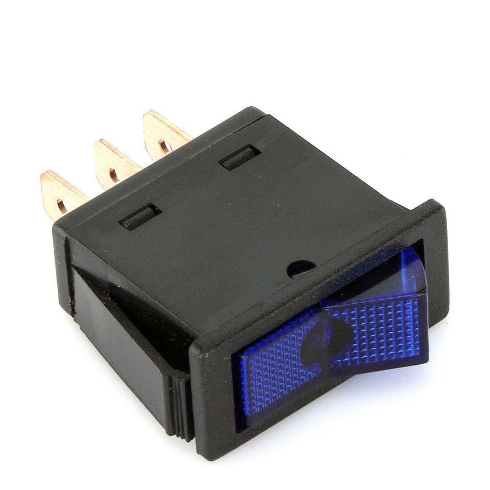 Illuminated Rectangular Rocker Switch Blue - Image 3