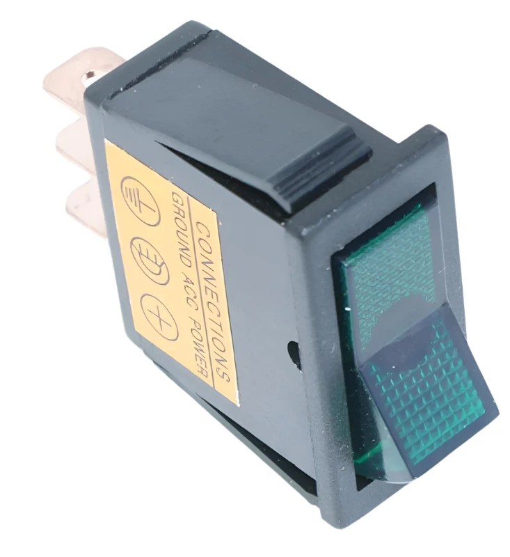 Illuminated Rectangular Rocker Switch Green