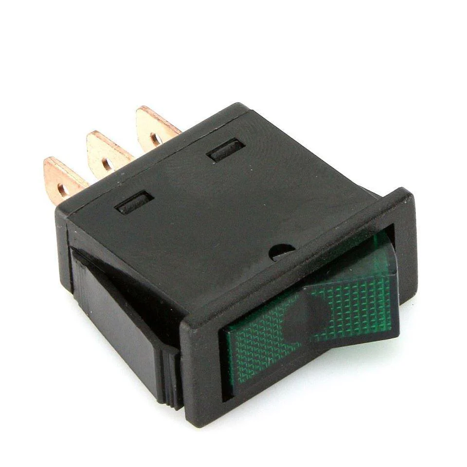 Illuminated Rectangular Rocker Switch Green - Image 2