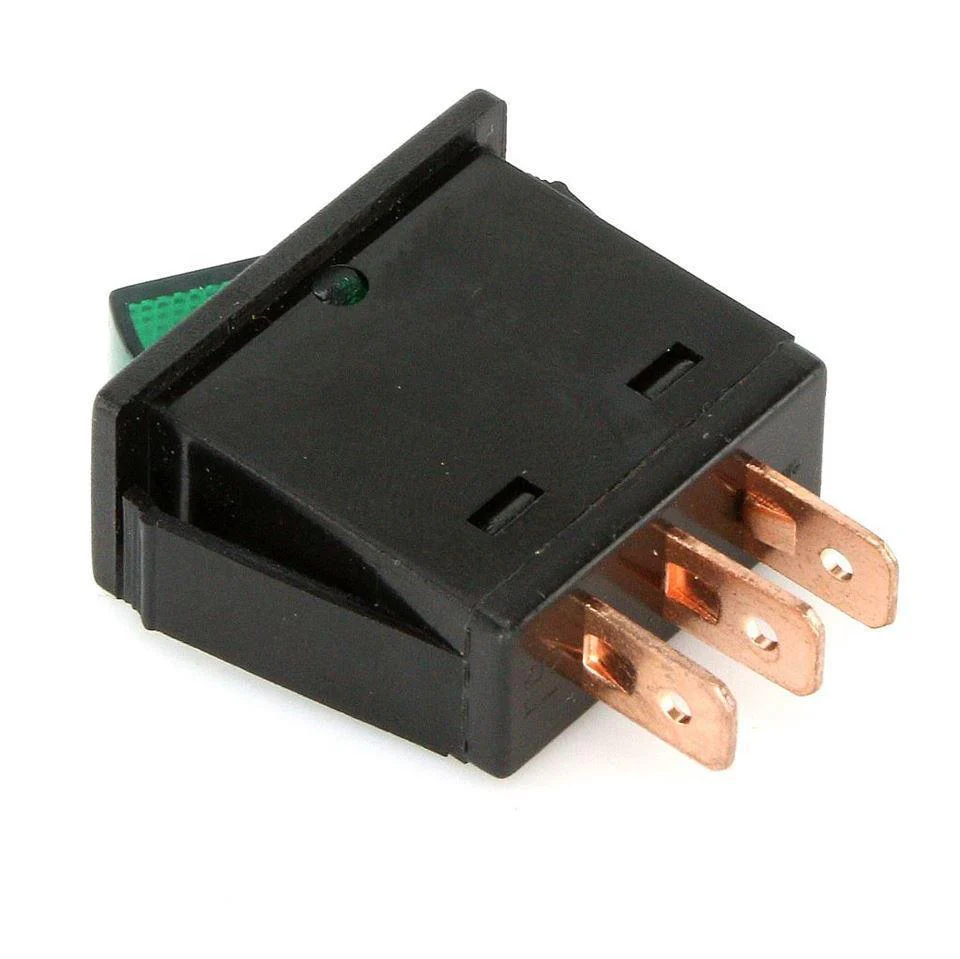 Illuminated Rectangular Rocker Switch Green - Image 3