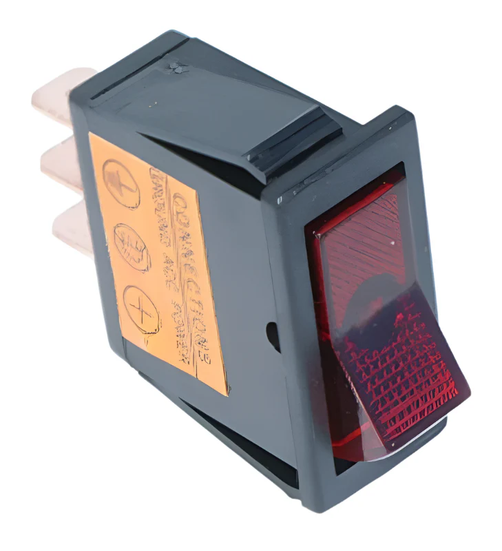 Illuminated Rectangular Rocker Switch Red