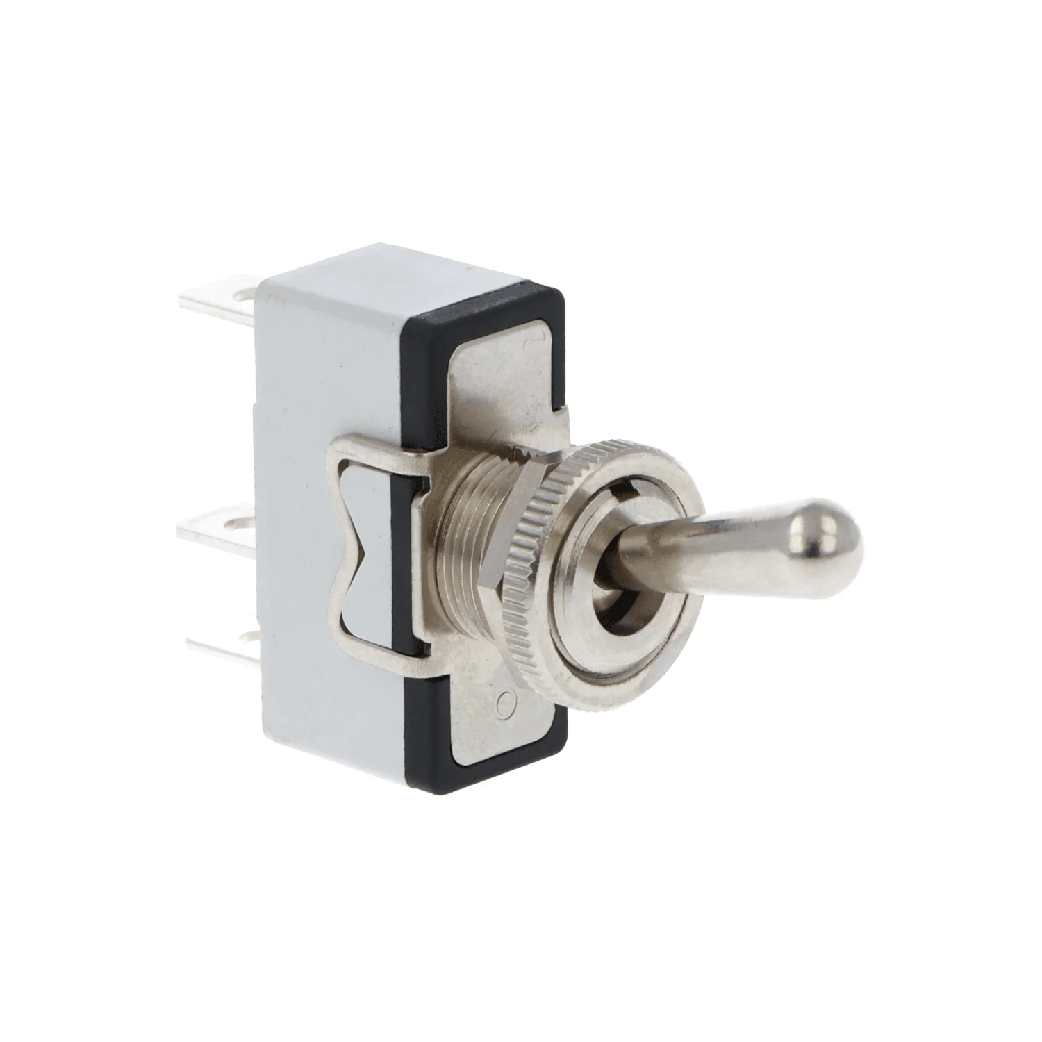 Knurled Ring Toggle Switch Off-On Spring Return Single Pole