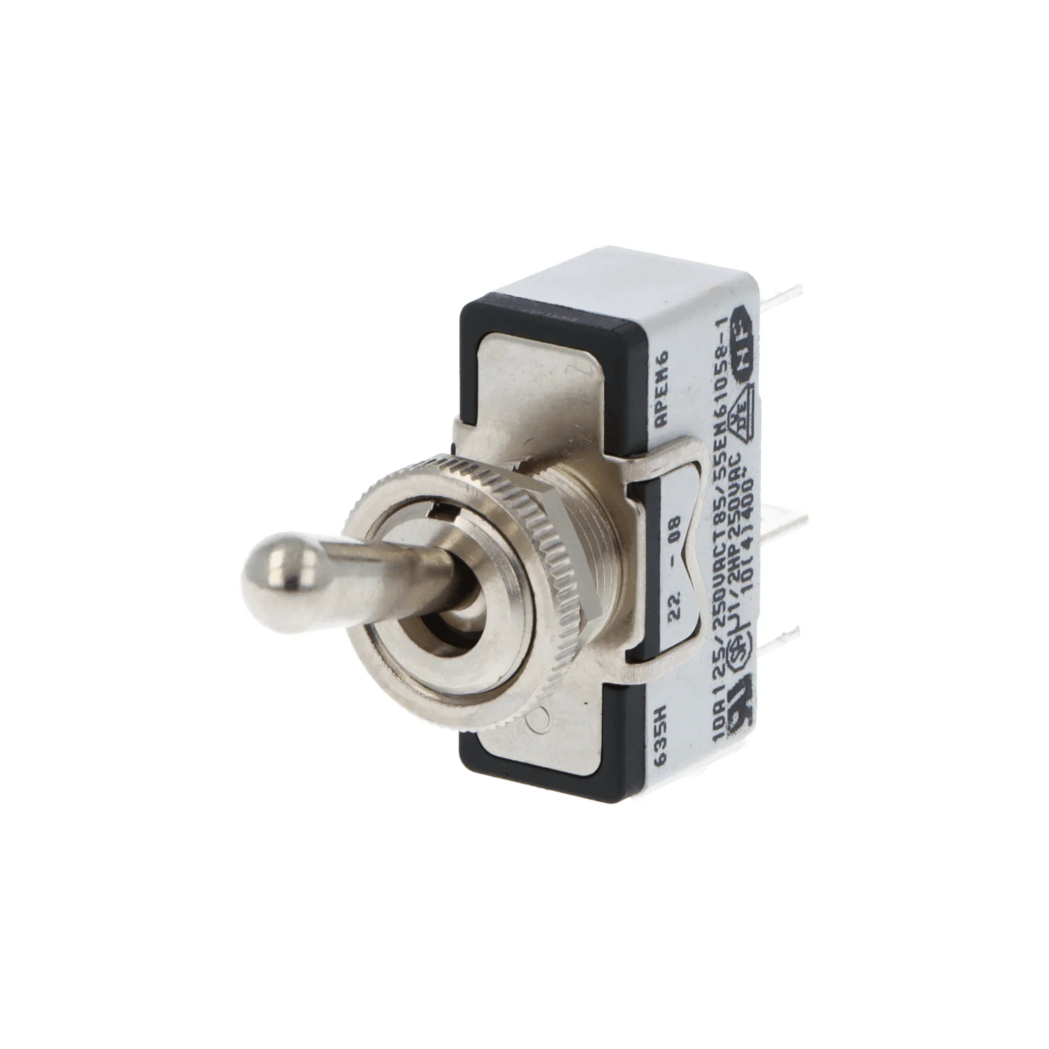 Knurled Ring Toggle Switch Off-On Spring Return Single Pole - Image 2