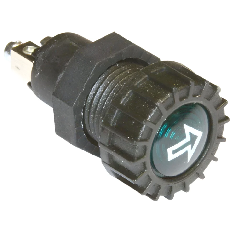 Large Black Warning Light Green Indicator