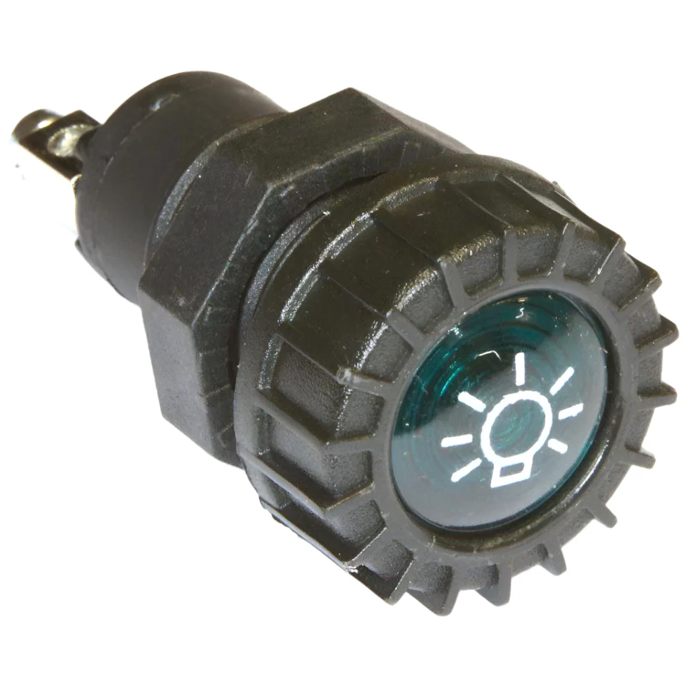 Large Black Warning Light Green Lamp