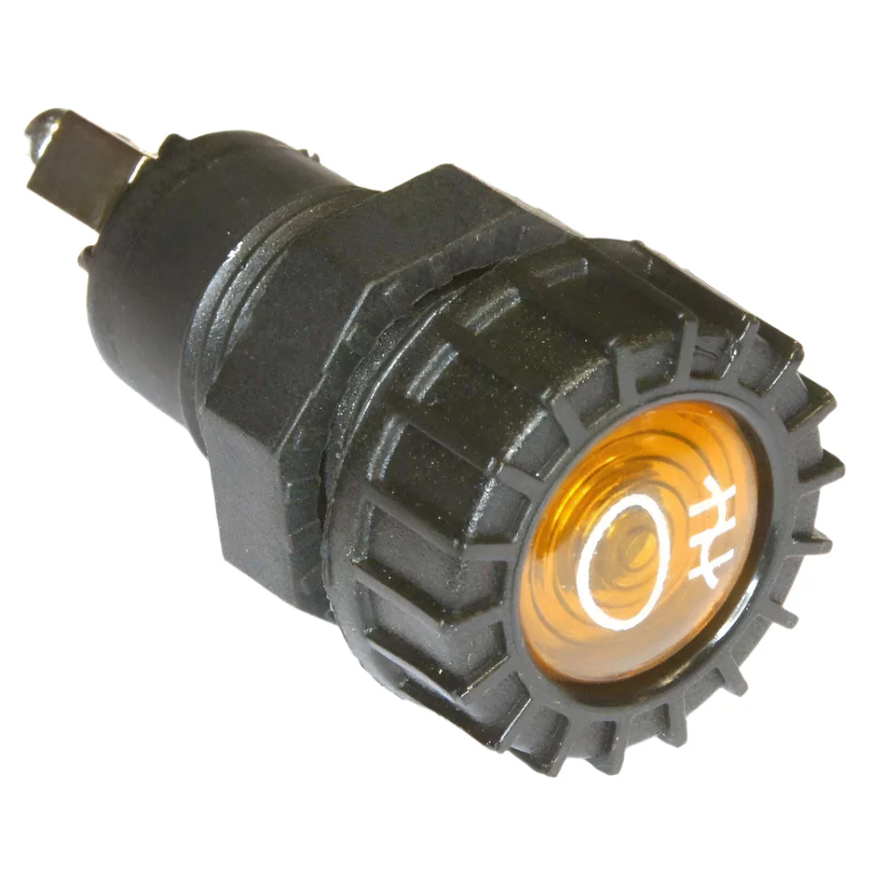 Large Black Warning Light Rear Fog Amber