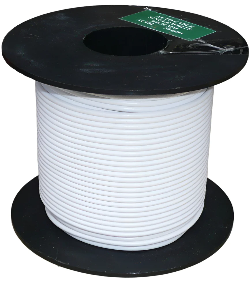 Large Cable Reel 5 Amp White 50 Metre