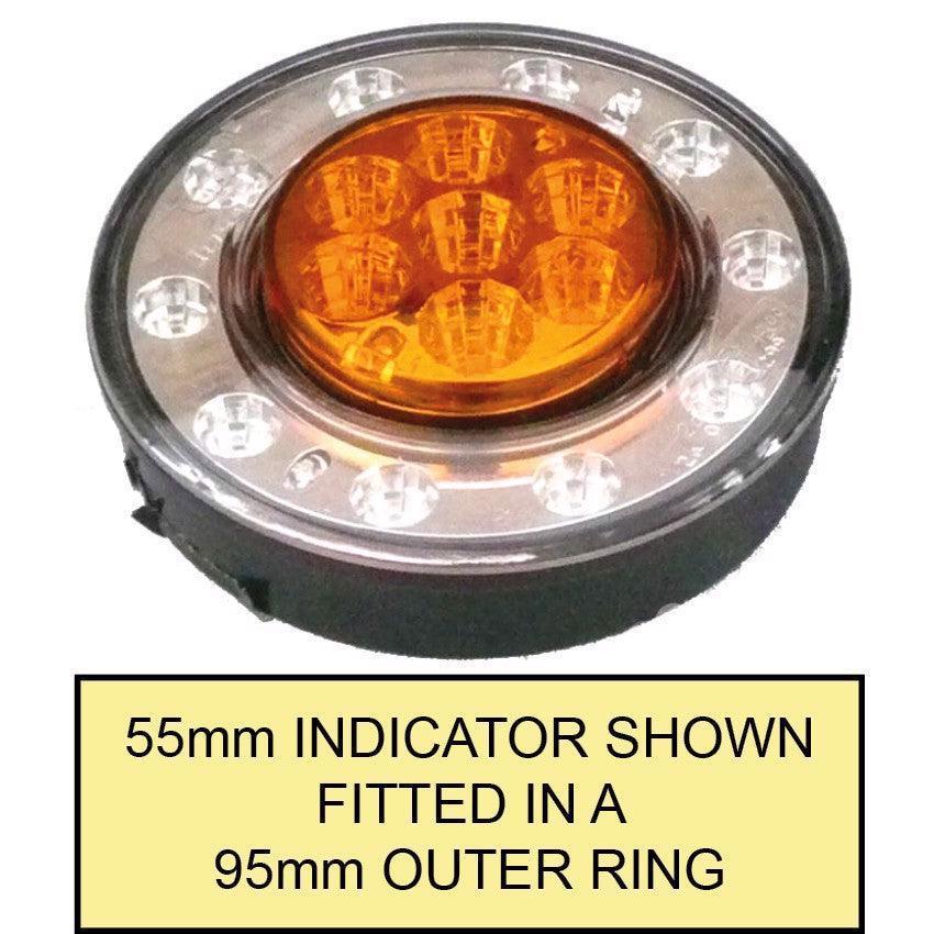 LED 55mm Indicator Clear Lens Pair - Image 3