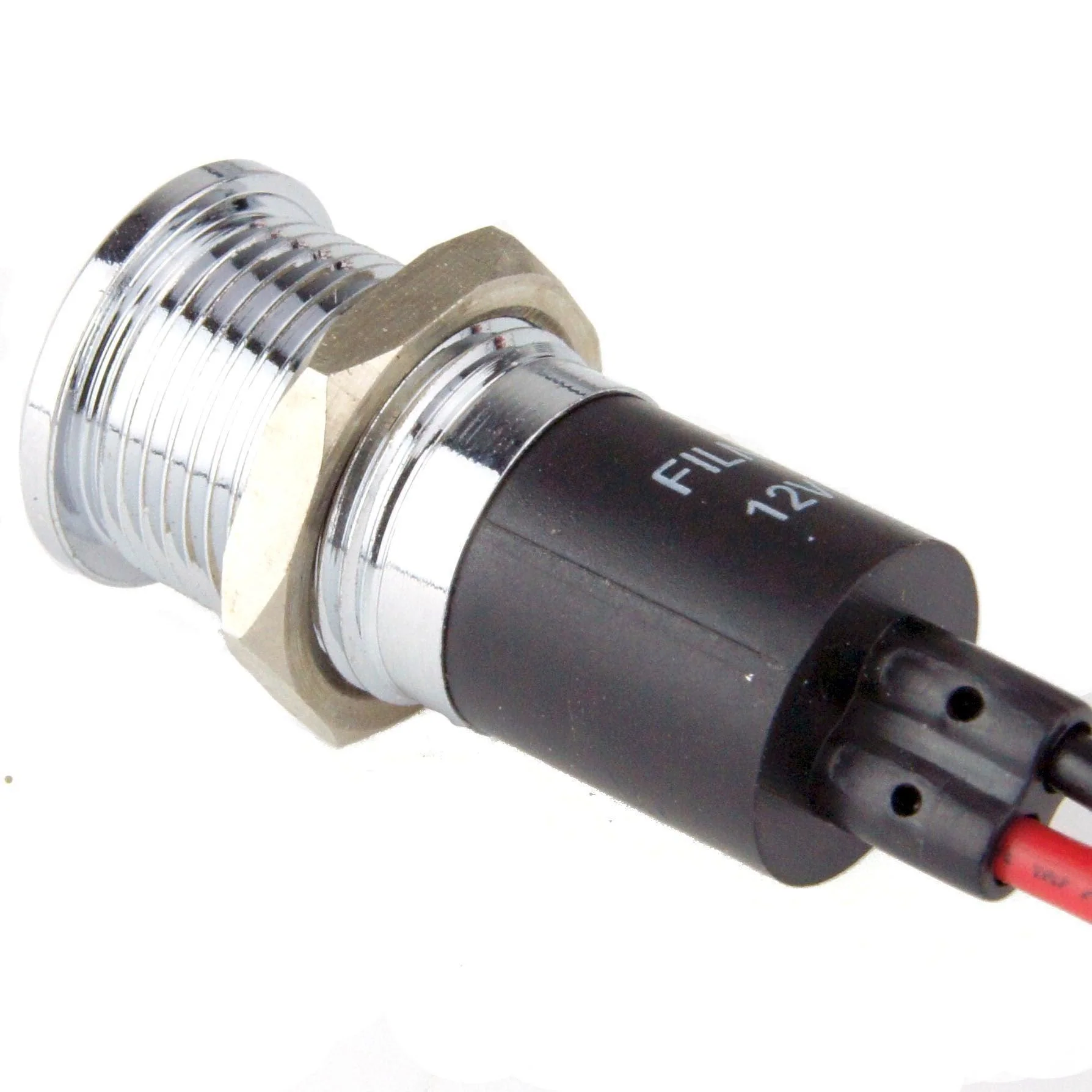Flush Bezel Chrome LED Warning Light Brake Fluid - Image 4