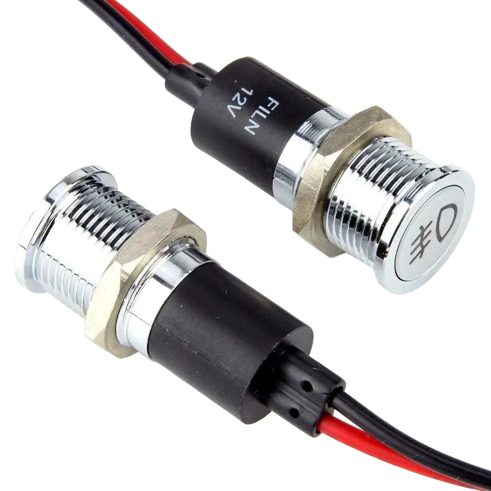 Flush Bezel Chrome LED Warning Light Water Temp - Image 2