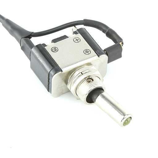 LED Illuminated Chrome Toggle Switch Amber - Image 2