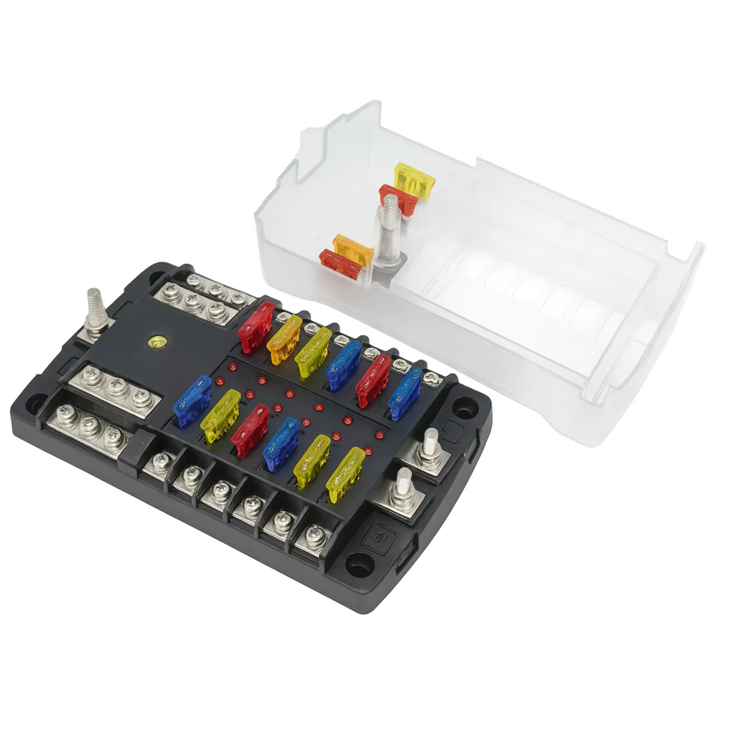 LED Indicating 12 Way Blade Fuse Box - Image 2