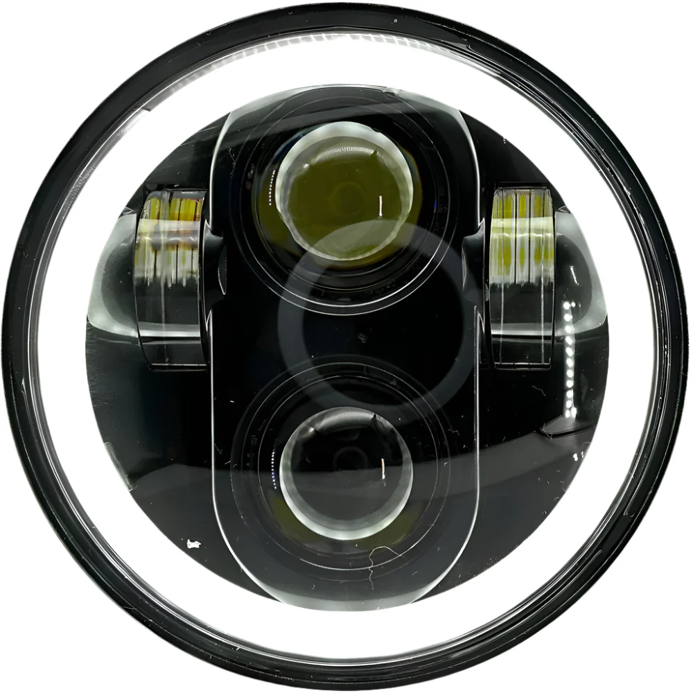 LED Replacement 5 3/4" Headlamp With HALO Driving Light and Amber Indicator