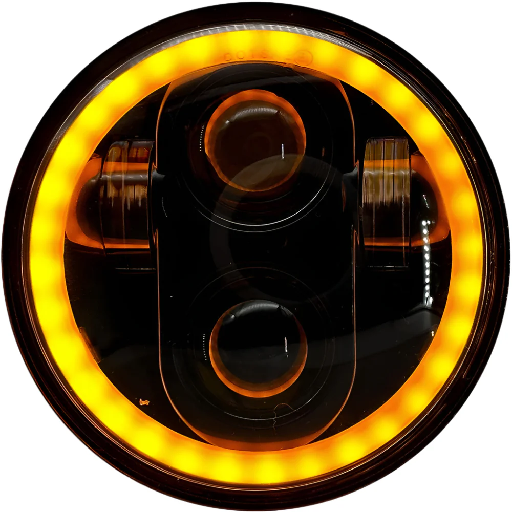 LED Replacement 5 3/4" Headlamp With HALO Driving Light and Amber Indicator - Image 2