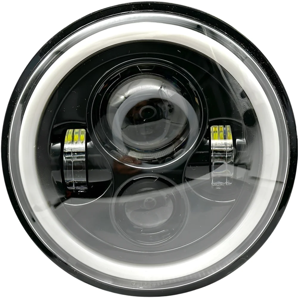 LED Replacement 7" Headlamp With HALO Driving Light and Amber Indicator