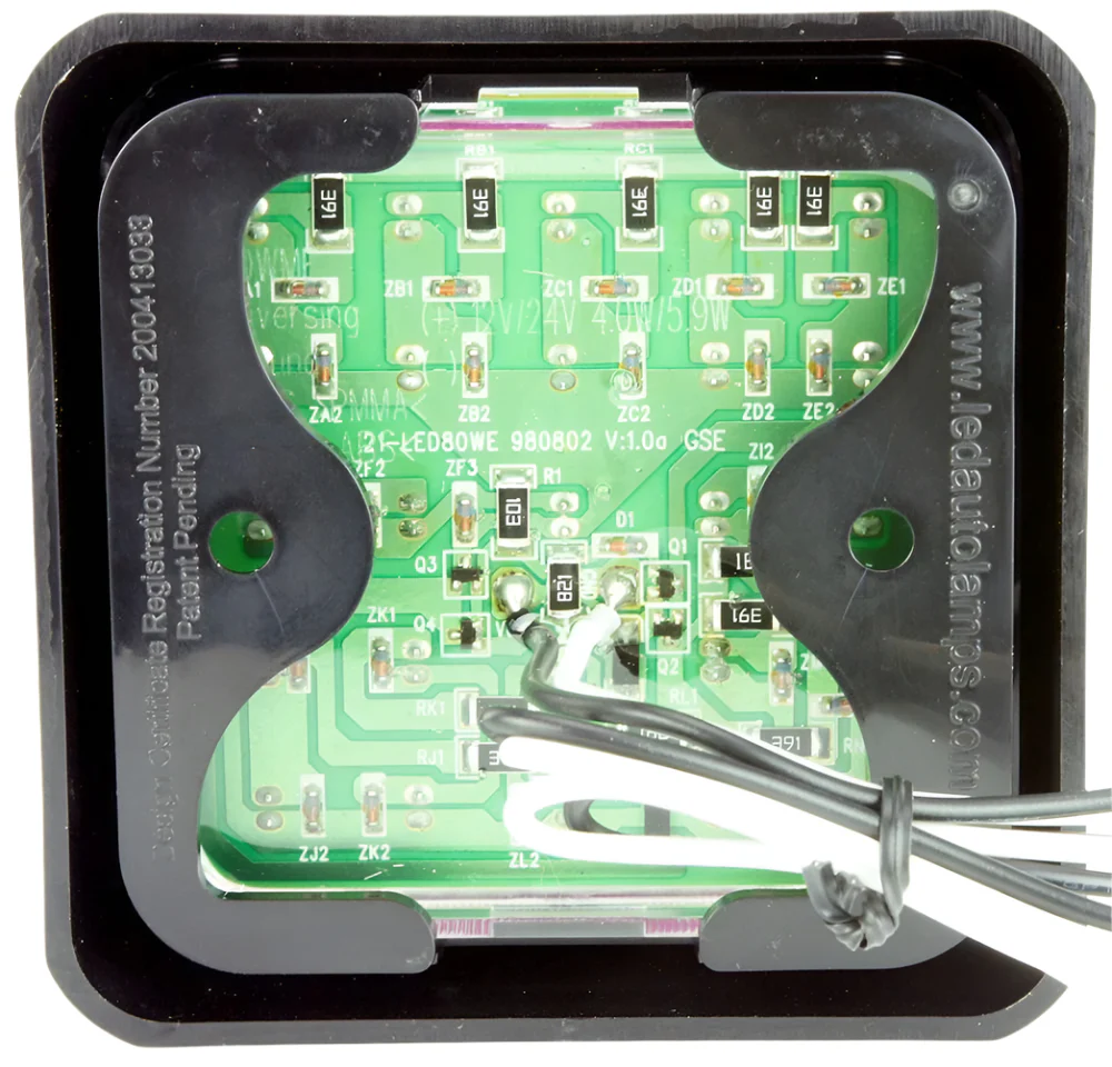 Square LED Slim Reverse Light 100 x 100mm Black Surround - Image 4