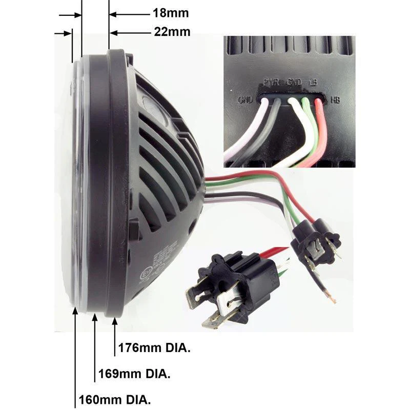 LED 'STEALTH' Headlamp 7" Pair - Image 4