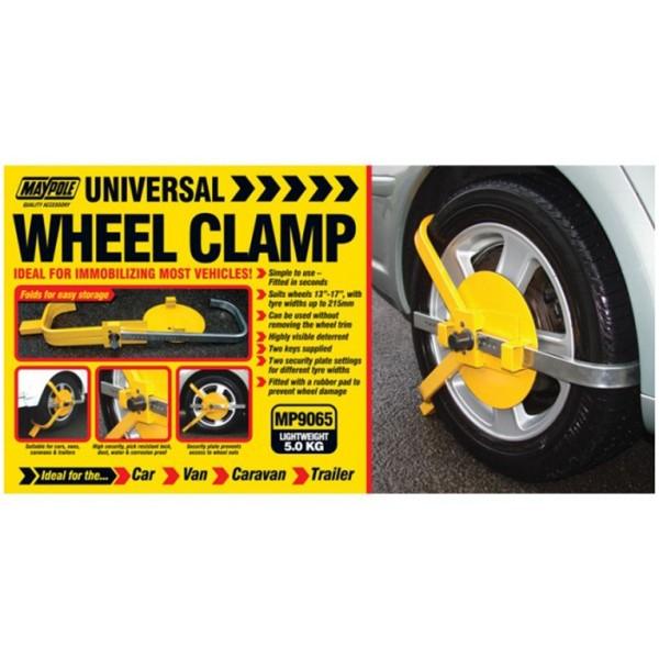 Maypole Adjustable Wheel Clamp | 13"-17" | Anti-Theft Security Lock | Twin Pack Keys